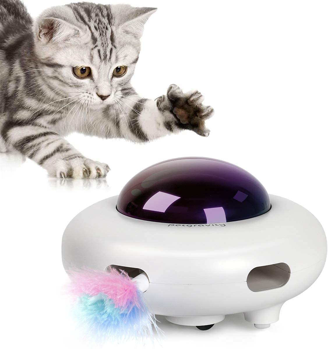 Brinquedos automáticos de rato de pena de gato, brinquedo interativo  inteligente para gatos antiderrapante, jogos interativos para gatos