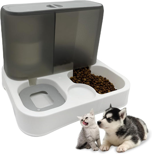 kathson Comedouro para gatos e dispensador de água, comedouro automático para gatos e água, dispensador de comida para gatos de grande capacidade, alimentador por gravidade completo para cães pequenos