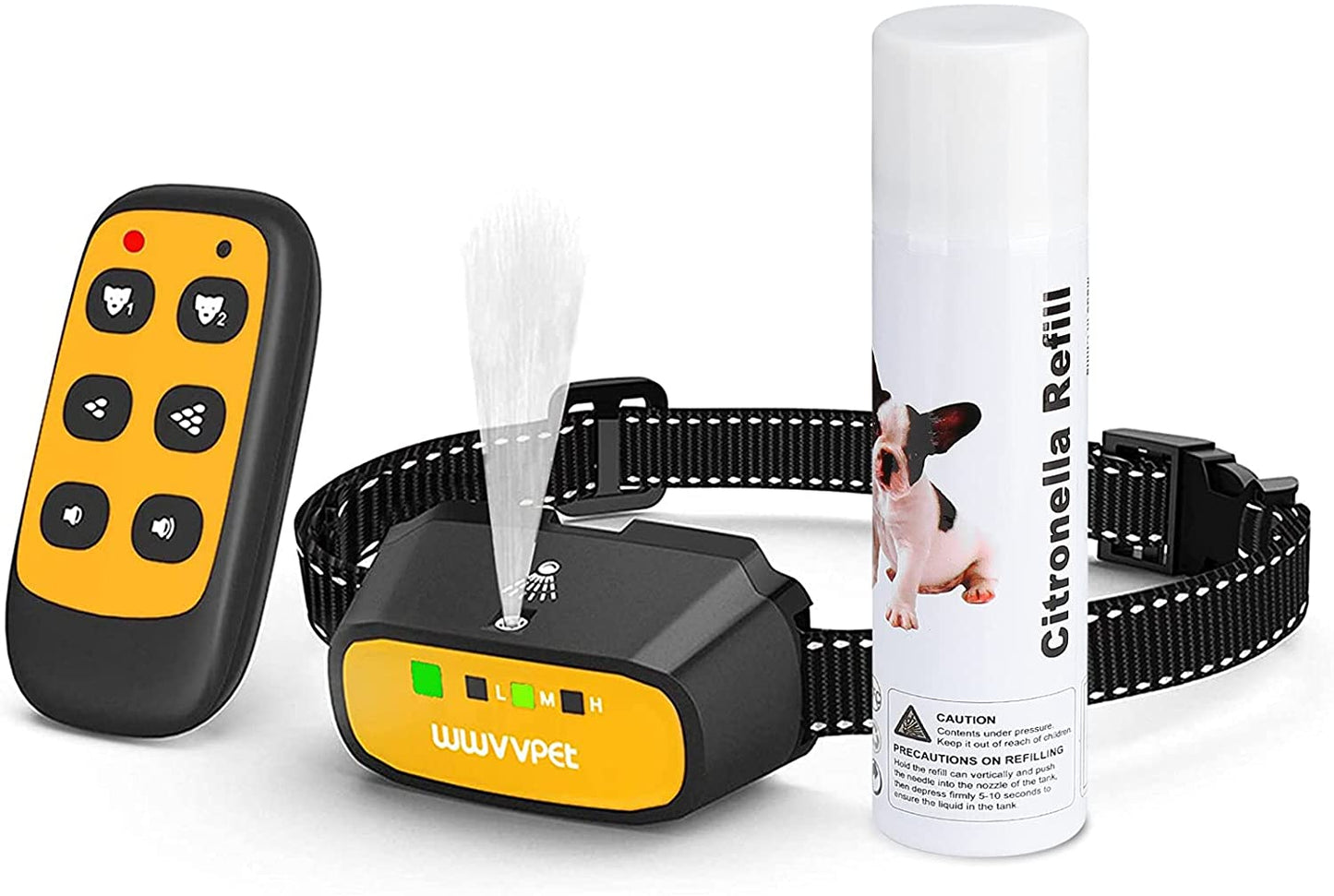 WWVVPET - Coleira de treino para cães com spray de citronela com controle remoto