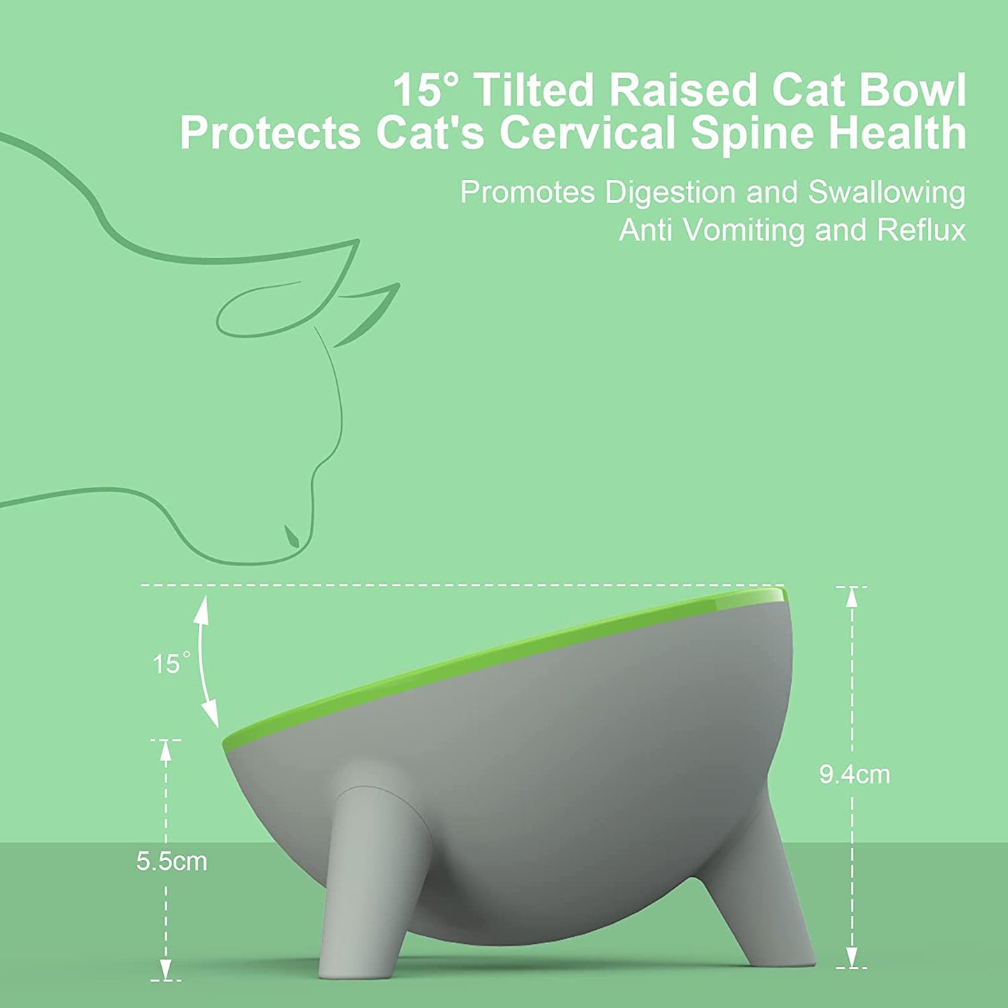 Tigelas de alimentação para gatos com suporte elevado