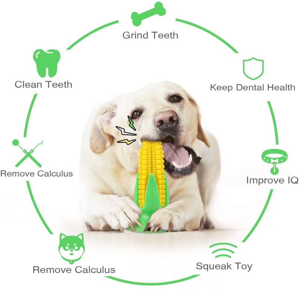 Ezeso - Brinquedos para mastigar escova de dentes Corn Dog