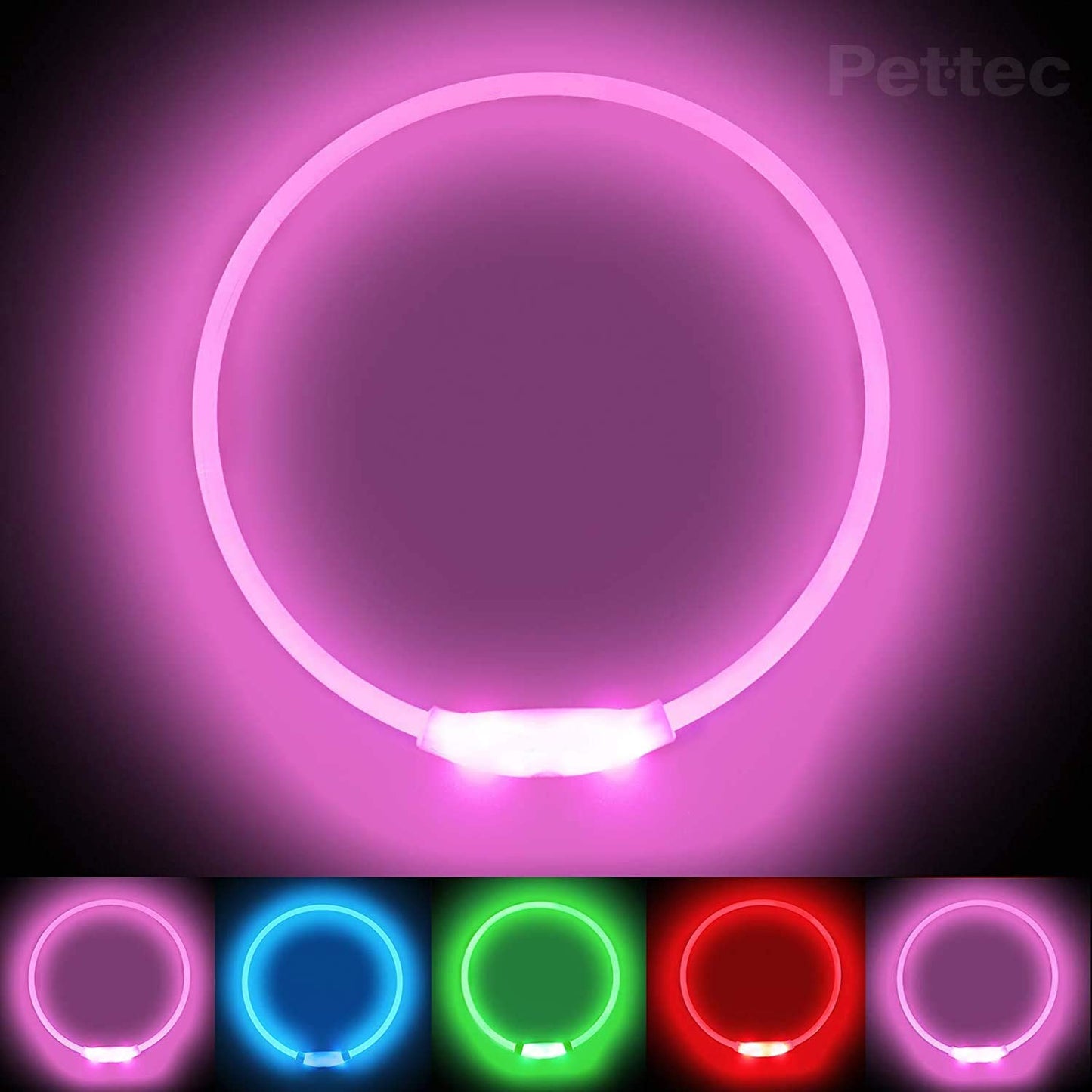 PetTec - Coleira de LED extra brilhante USB