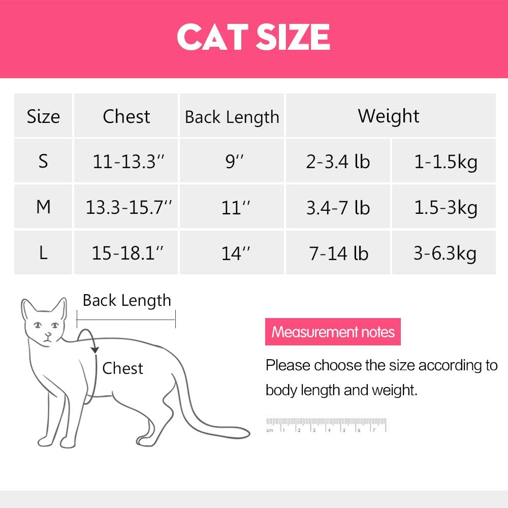 LIANZIMAU - Roupa de recuperação para gatos para evitar lamber cirurgia abdominal