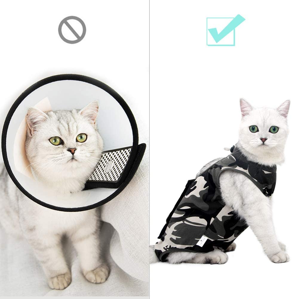 LIANZIMAU - Roupa de recuperação para gatos para evitar lamber cirurgia abdominal