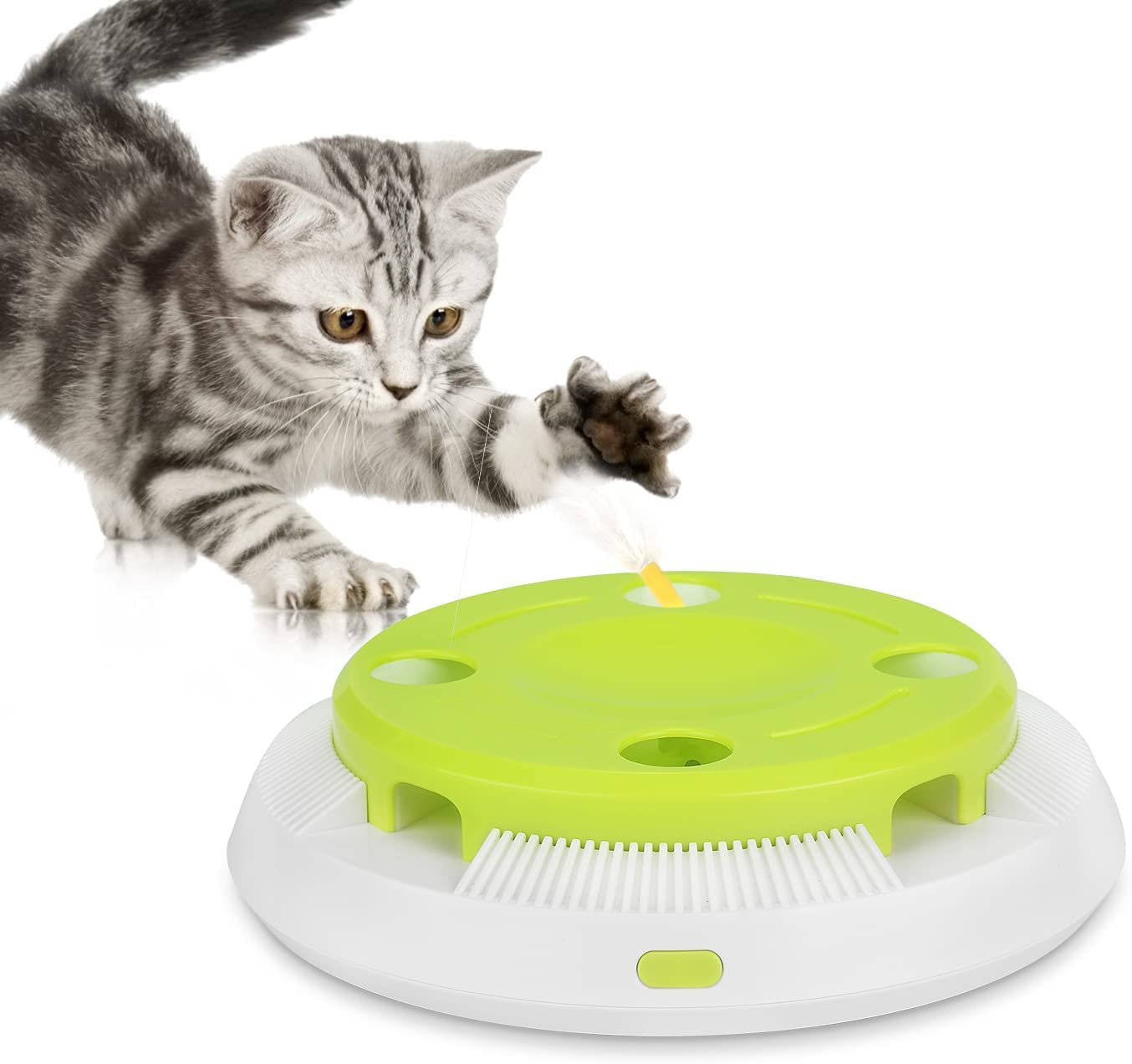 PETTOM - Brinquedo interativo gatos com 8 furos aleatórios automáticos