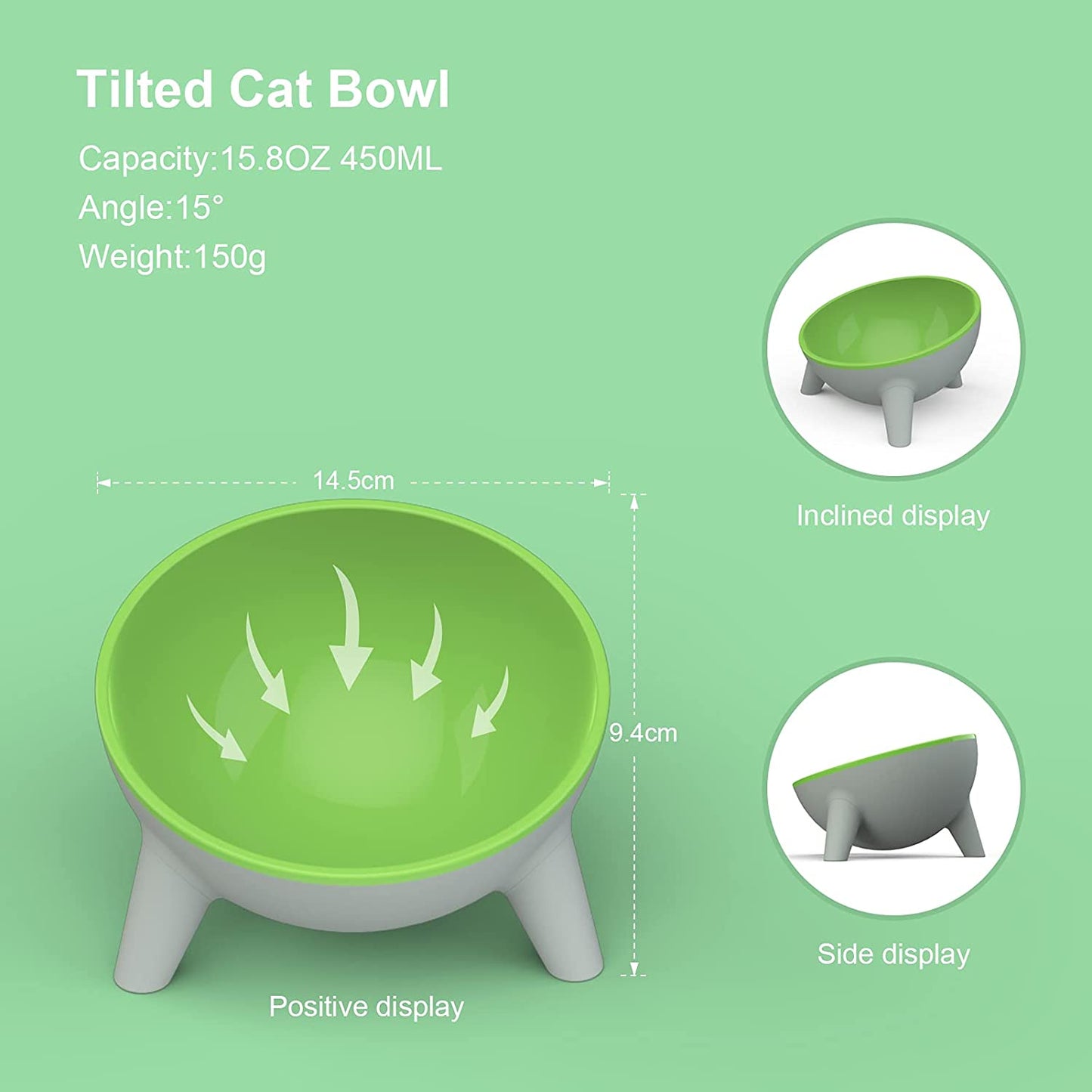 Tigelas de alimentação para gatos com suporte elevado