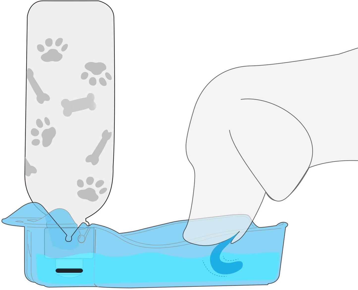 Garrafa de água azul para animais de estimação