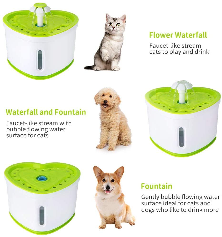 Ecoastal - Fonte de água para gatos com tapete de silicone para animais de estimação