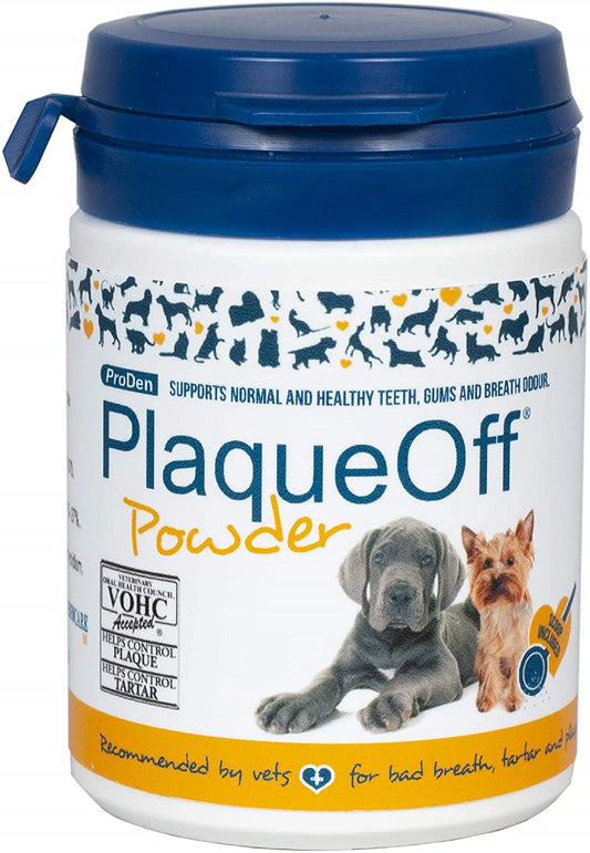 ProDen PlaqueOff  - Pó para cães e gatos para mau hálito, placa, tártaro