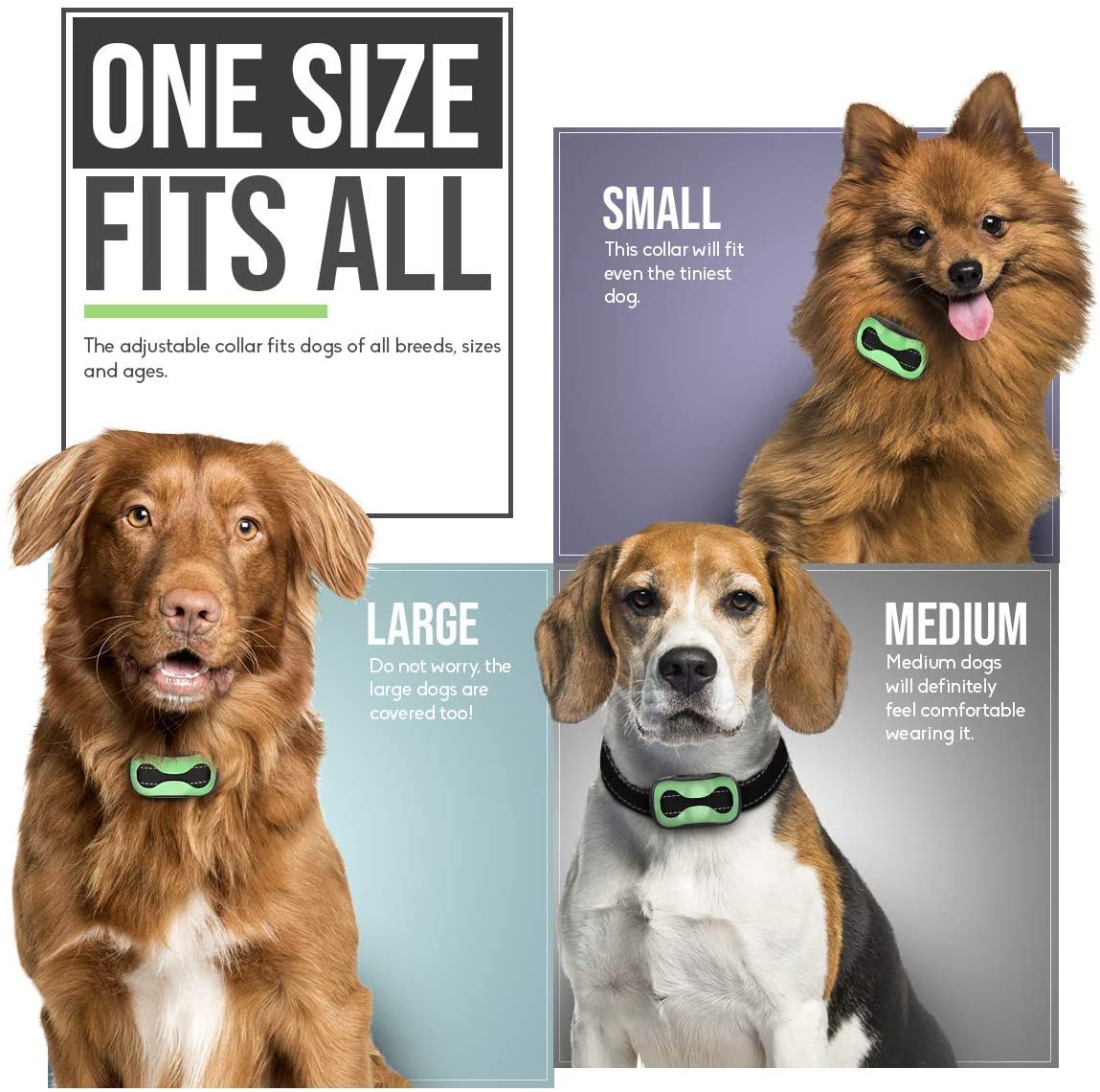 PetLab Coleira Anti-Latido para Cães Pequenos e Grandes