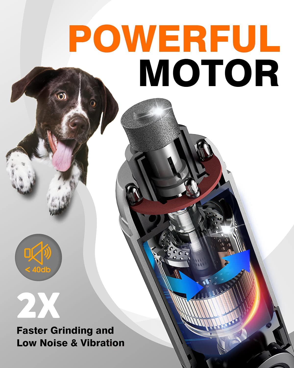 Toozey - Lixa de unhas para cães com 4 luzes LED integradas
