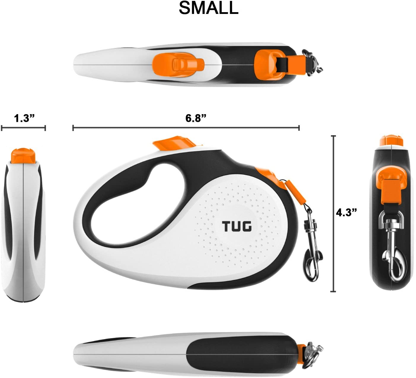 TUG 360° Guia retrátil para cães sem emaranhados,