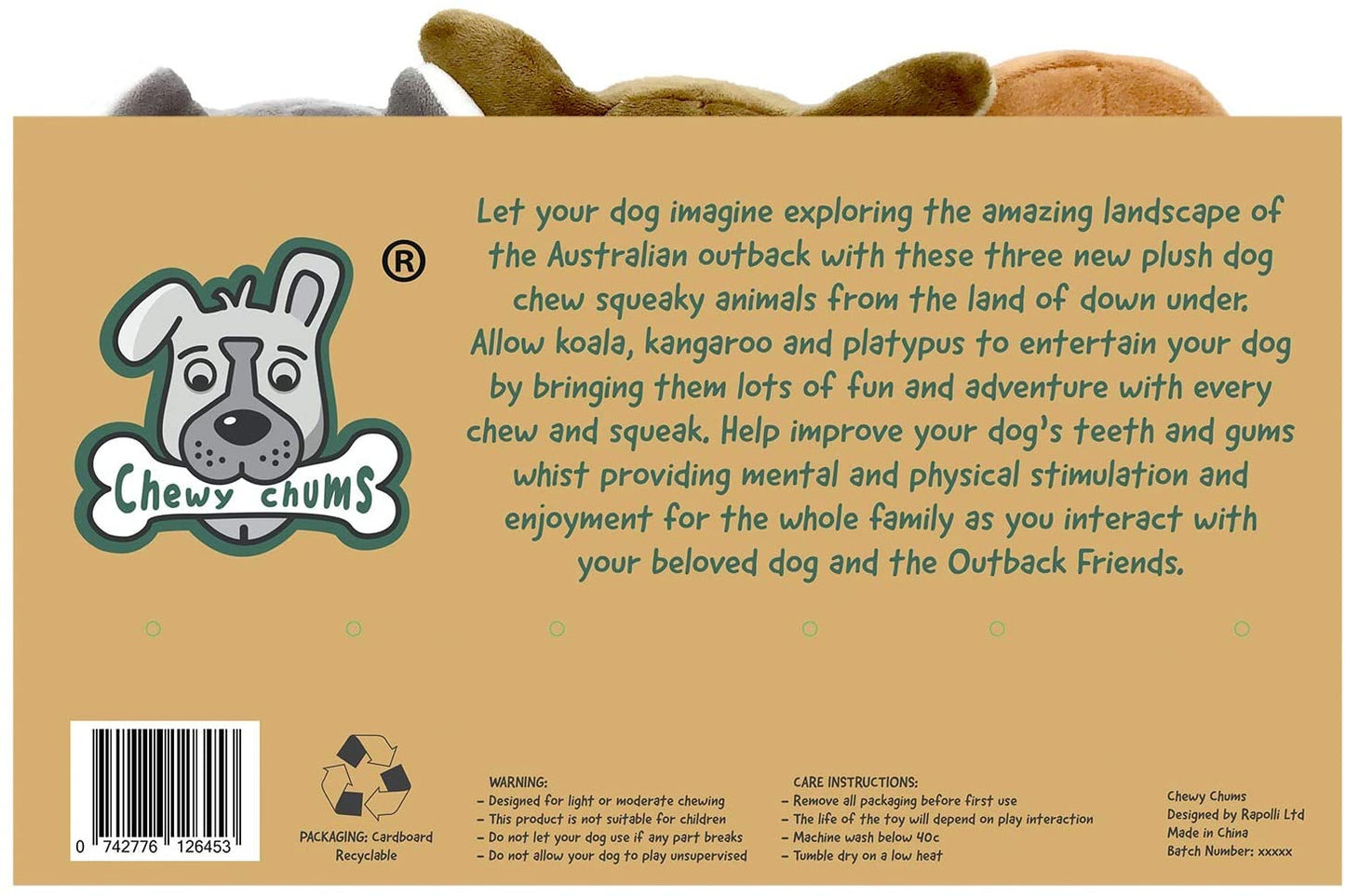 Chewy Chums The Outback Brinquedos para Cães