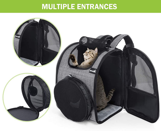 Pecute - Porta-mochilas para animais de estimação com túnel, malha respirável  bolsa de gato