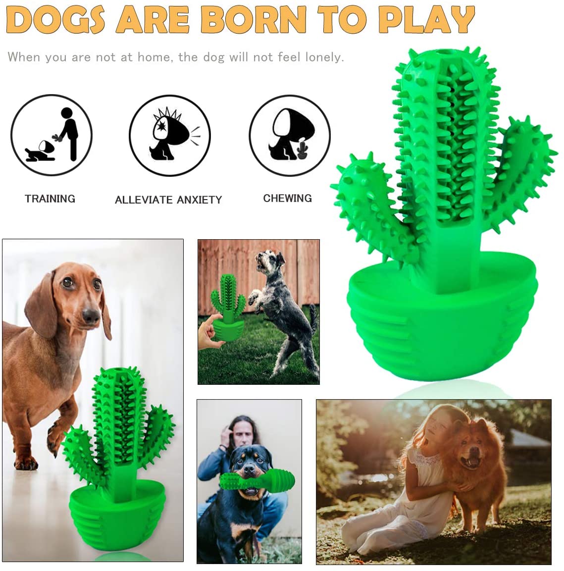 FONPOO - Brinquedos para mastigar escova de dentes para cães