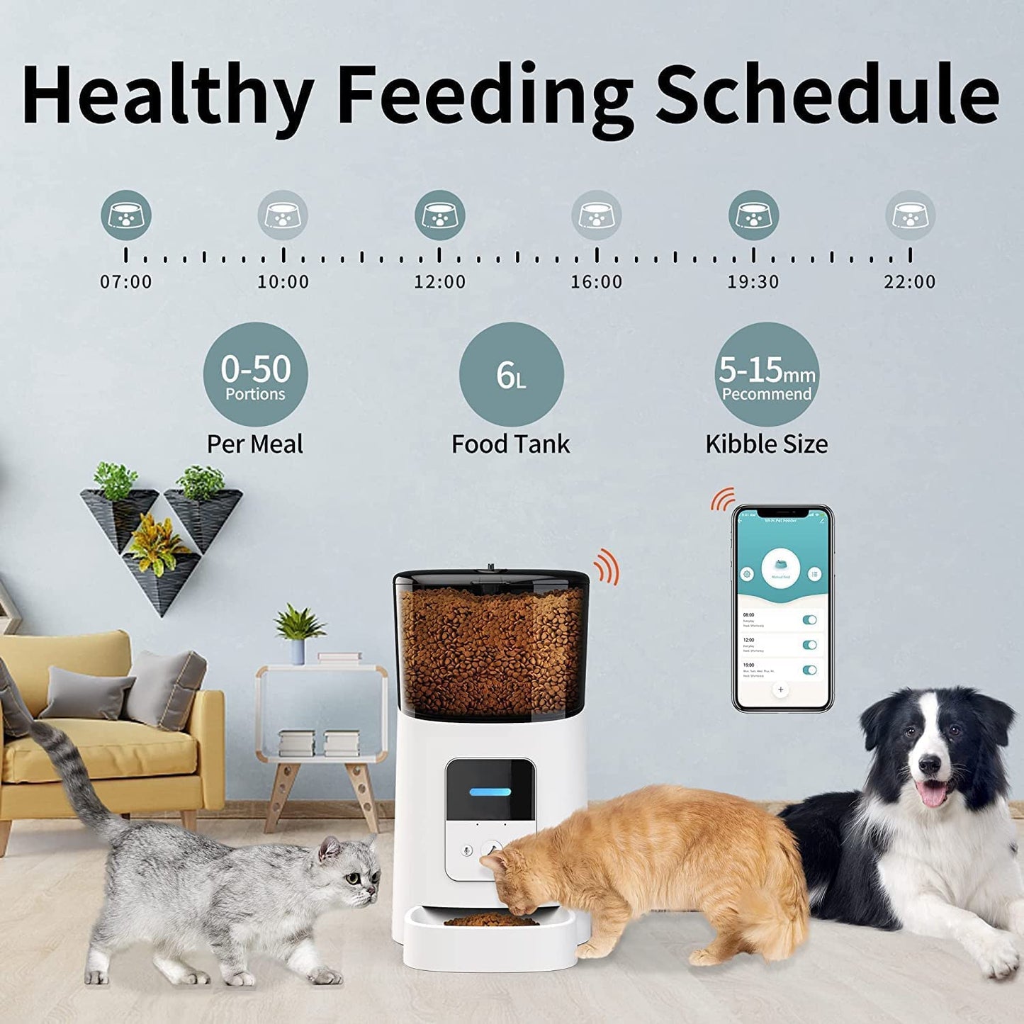 Automatic Cat Feeders -  Alimentador para animais de estimação  6L WiFi