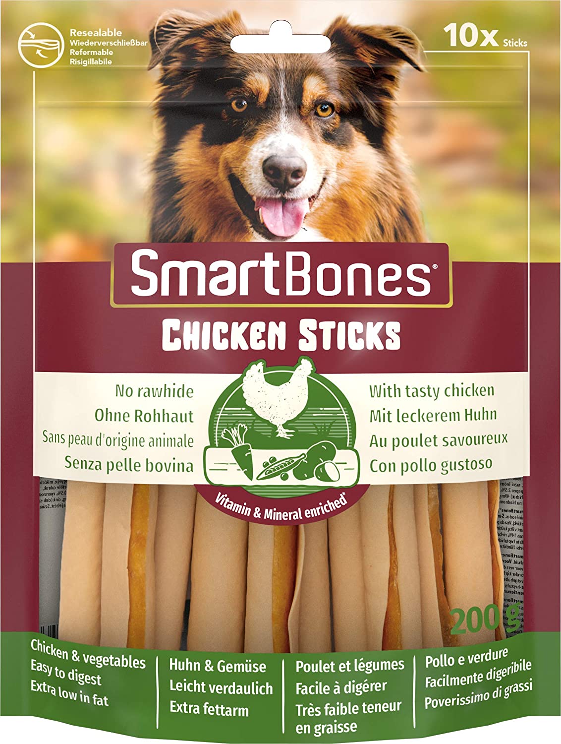 SmartBones - Palitos de frango Guloseimas de mastigar para cães