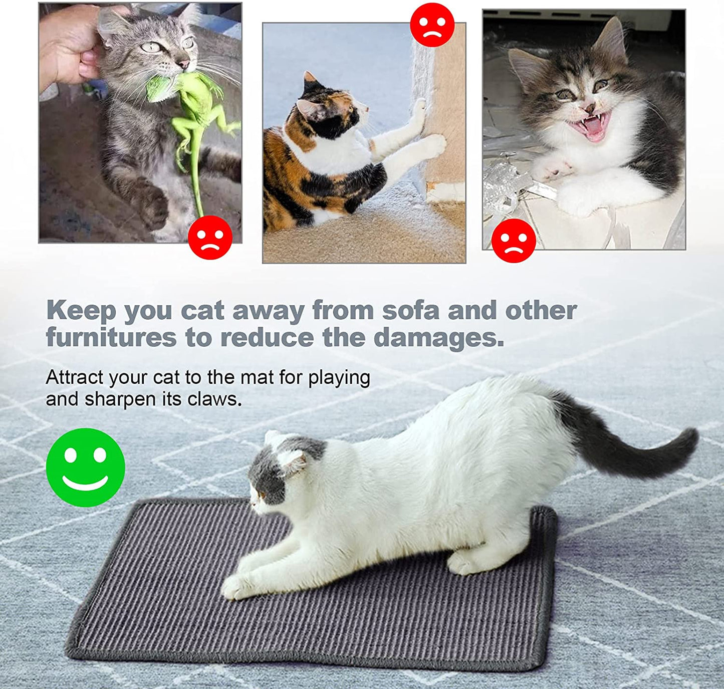 PETTOM - Tapete anti-derrapante gato durável antiderrapante