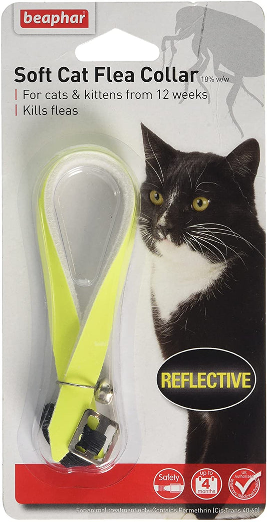 Beaphar - Coleira reflexiva da pulga para gatos amarela