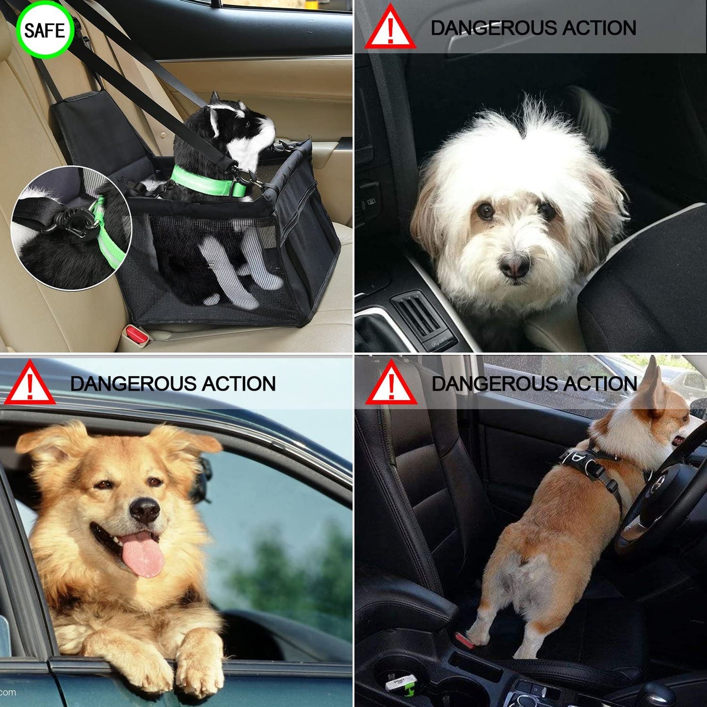 Cadeirinha de Carro para Pet Respirável à Prova d'Água