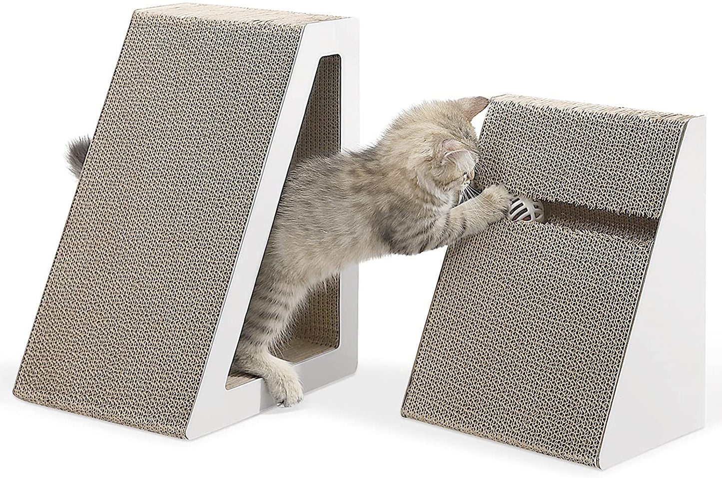 PETTOM - Arranhador de gato inclinado com 2 placas