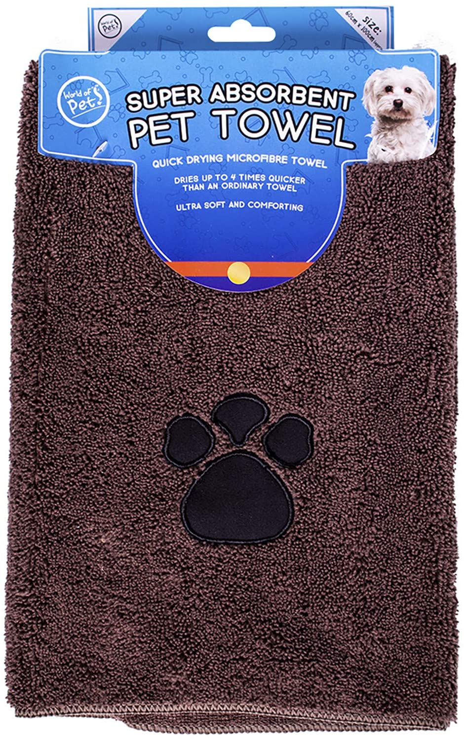 World of Pets Toalhas Superabsorventes de Microfibra para Pets - Kit com 2