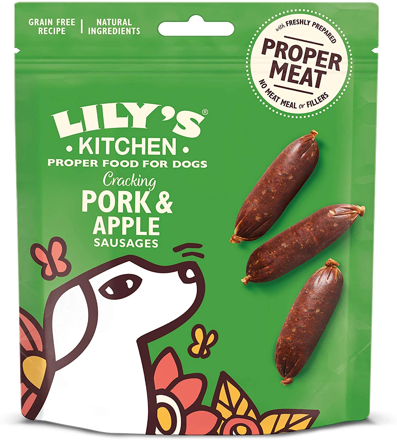 Lily's - Deliciosa culinária para cães com salsichas de pato e carne de veado (8 x 70 g)