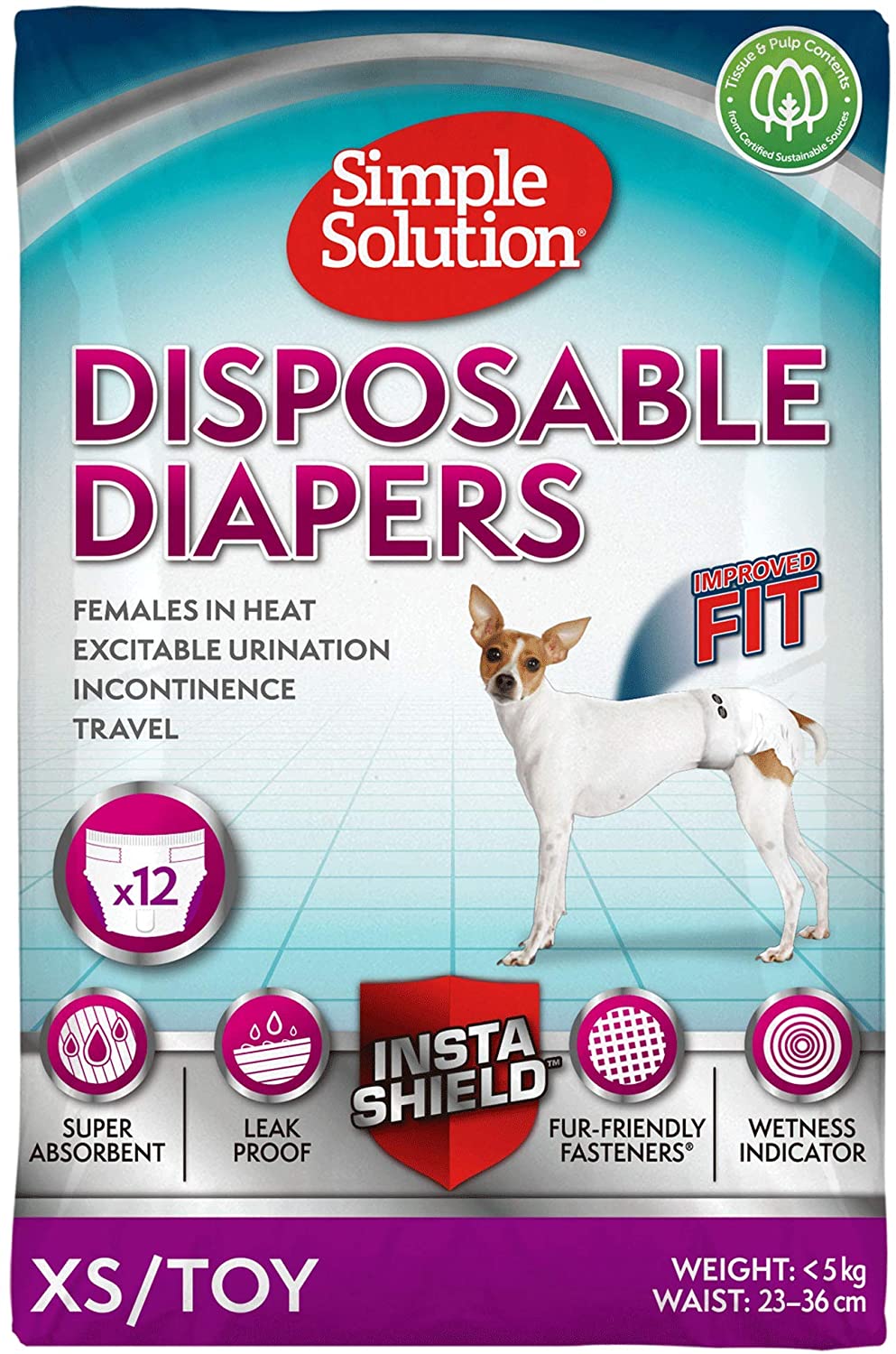 Simple Solution Disposable - Fraldas para cães fêmeas