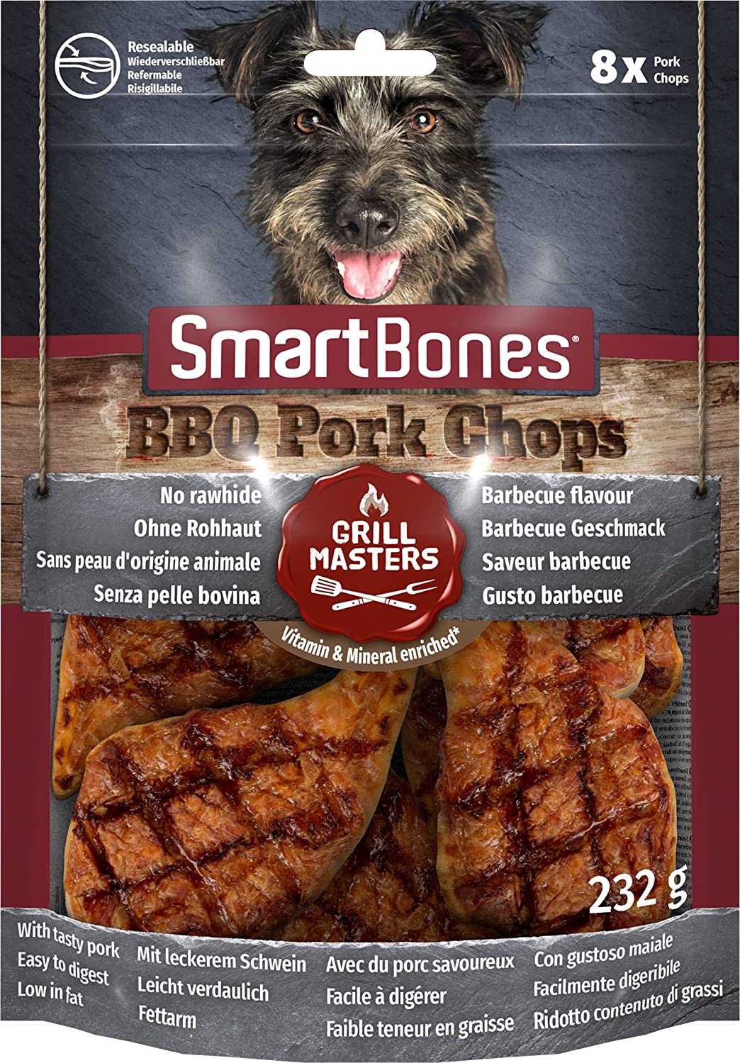 SmartBones - Churrasco Chops Grill Masters Guloseimas para cães