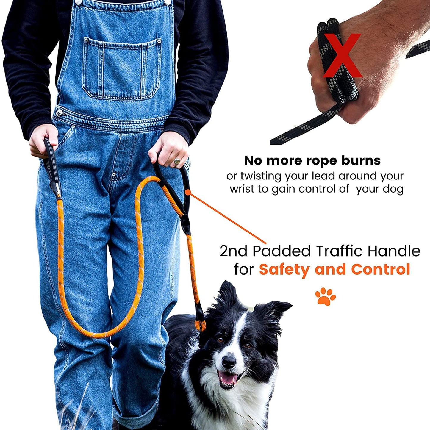 Sweetie Rope Dog Lead - Design inovador com duas alças acolchoadas